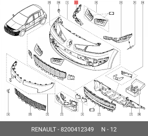 Кронштейн крепления бампера 8200412349 RENAULT