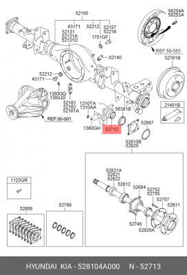 Комплект подшипника ступицы колеса 528104A000 HYUNDAI KIA