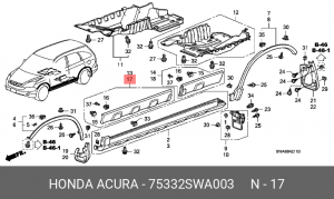 Молдинг двери 75332SWA003 HONDA