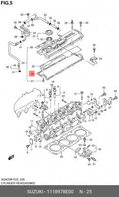 Прокладка, крышка головки цилиндра 11189-78E00 SUZUKI