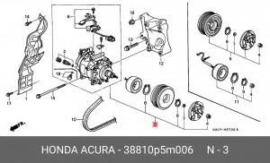 Компрессор, кондиционер 38810P5M006 HONDA