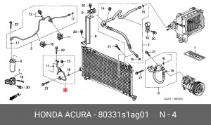 Трубопровод высокого / низкого давления, кондиционер 80331S1AG01 HONDA