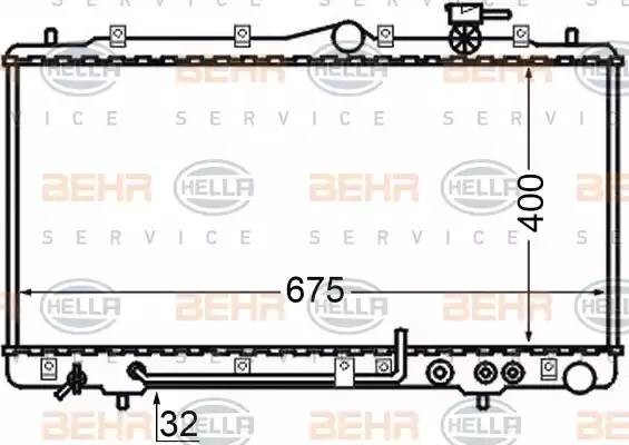 Радиатор, охлаждение двигател 8MK 376 726-791 HELLA