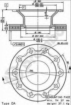 Тормозной диск 09.8526.10 BREMBO