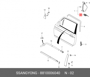 Электромотор стеклоподъемника 8810006040 SSANG YONG