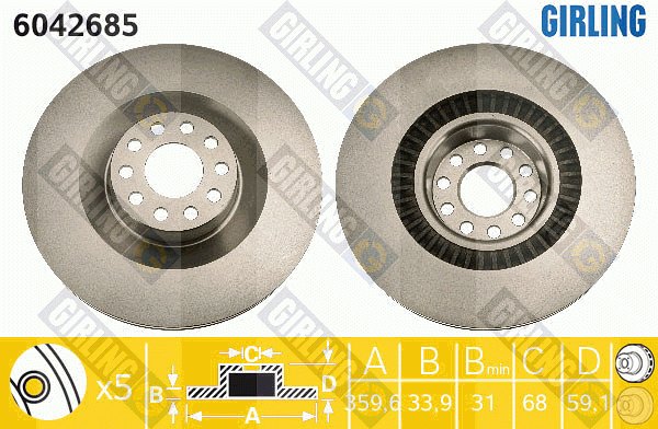 Тормозной диск 6042685 GIRLING