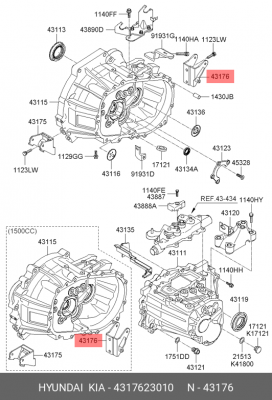 Кронштейн крепления КПП 4317623010 HYUNDAI KIA