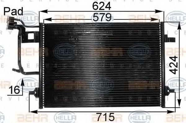 Конденсатор, кондиционер 8FC 351 038-431 HELLA