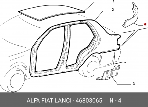 Накладка под задний фонарь 46803065 ALFA FIAT LANCIA