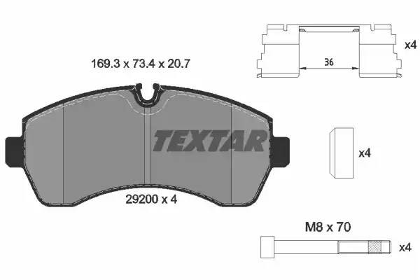 Колодки тормозные дисковые 2920002 TEXTAR
