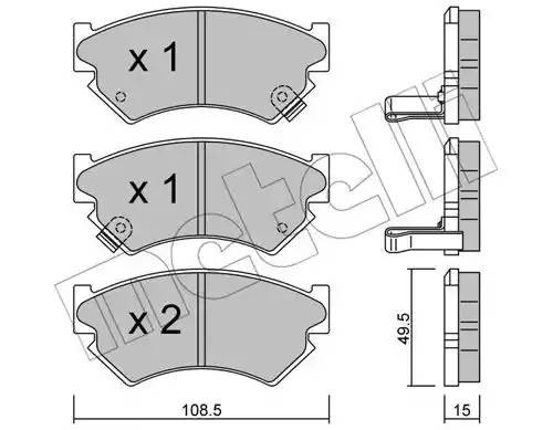 Комплект тормозных колодок, диско 22-0411-0 METELLI