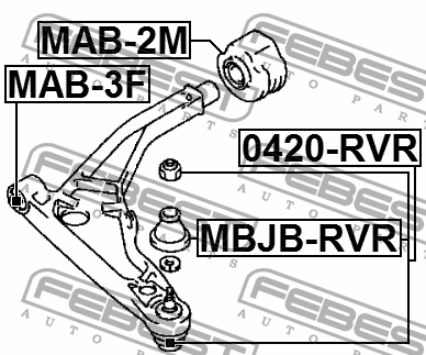 Сайлентблок рычага подвески MAB-3F FEBEST