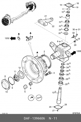 Гайка полуоси 1396606 DAF