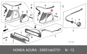 Габаритные огни 33851SB3731 HONDA