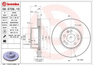 Тормозной диск 09.5726.10 BREMBO