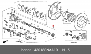Тормозной суппорт 43018SNAA10 HONDA