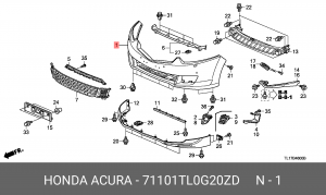 Бампер передний 71101TL0G20ZD HONDA