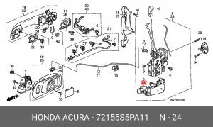 Сервопривод замка двери 72155S5PA11 HONDA