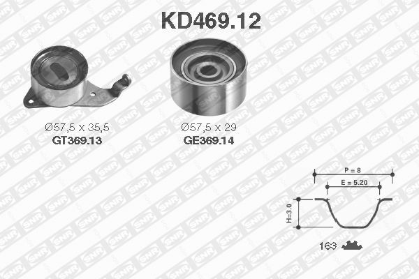 Комплект ремня ГРМ KD469.12 NTN SNR