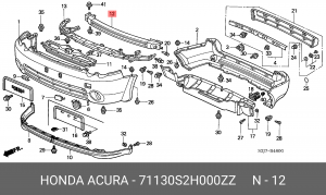 Усилитель бампера 71130S2H000ZZ HONDA