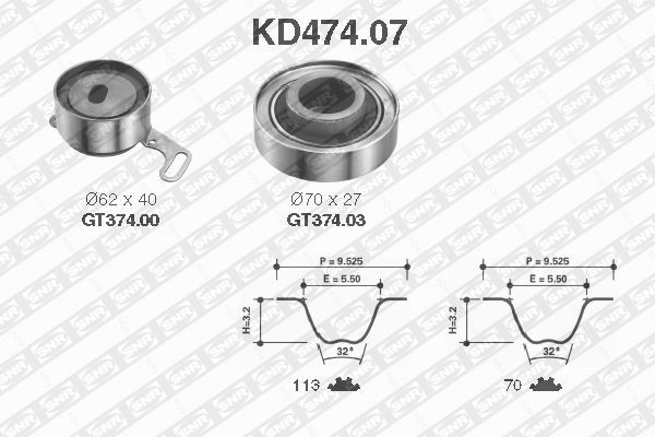 Комплект ремня ГРМ KD474.07 NTN SNR
