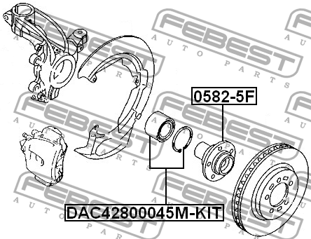Подшипник ступицы колеса DAC42800045M-KIT FEBEST