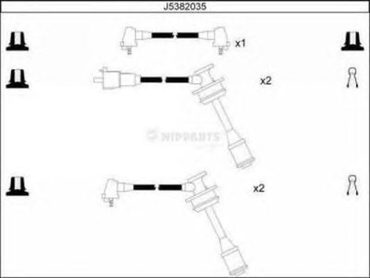 Ккомплект проводов зажигания J5382035 H B JAKOPARTS NIPPARTS