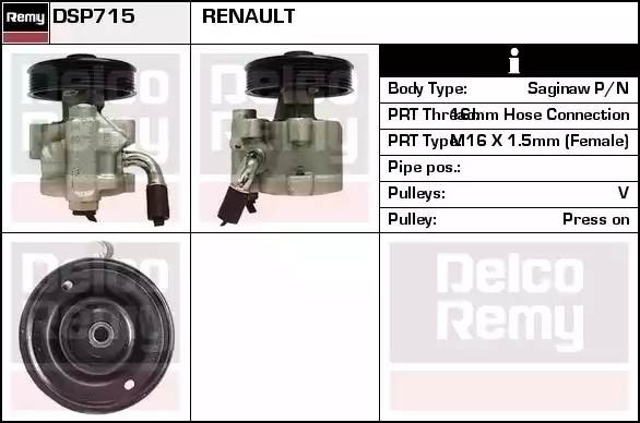 Гидравлический насос, рулевое управление DSP715 DELCO REMY