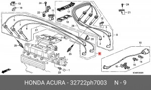 Провода высоковольтные системы зажигания (комплект) 32722PH7003 HONDA