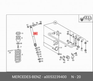 Амортизатор подвески A0053239400 MERCEDES BENZ
