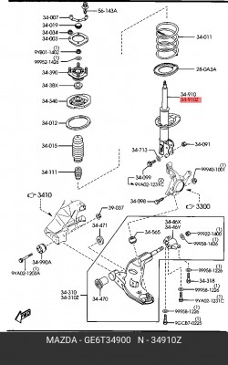 Амортизатор подвески GE6T34900 MAZDA
