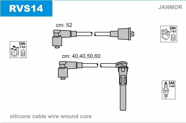 Ккомплект проводов зажигания RVS14 JANMOR