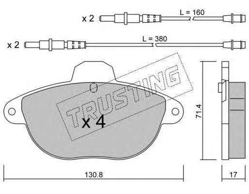 Комплект тормозных колодок, диско 2990 TRUSTING