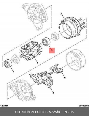 Подшипник 5725 F0 CITROEN PEUGEOT