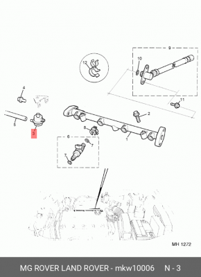 Регулятор давления подачи топлива MKW10006 LAND ROVER
