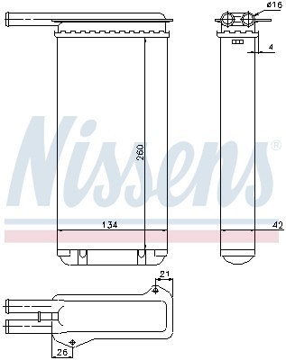 Теплообменник, отопление салона 71755 NISSENS