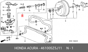 Главный тормозной цилиндр 46100SZ5J11 HONDA