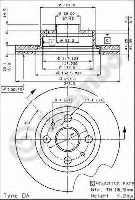 Тормозной диск 09.4289.10 BREMBO