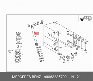 Амортизатор подвески A0063235700 MERCEDES BENZ