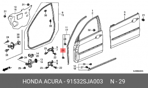 Клипса крепежная 91532SJA003 HONDA
