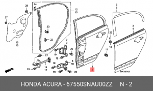 Дверь задняя 67550SNAU00ZZ HONDA