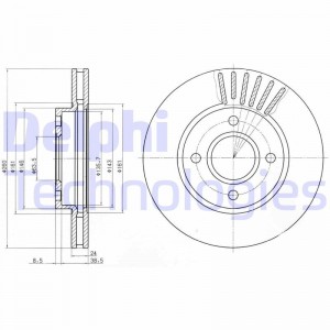 Тормозной диск BG2699 DELPHI