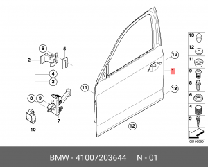 Дверь передняя 41 00 7 203 644 BMW