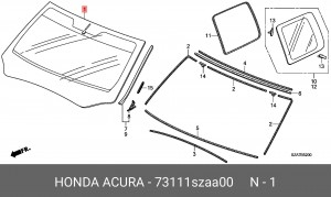 Стекло ветровое 73111SZAA00 HONDA