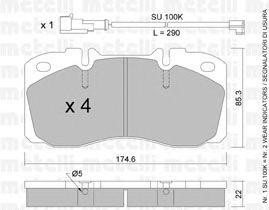Комплект тормозных колодок, диско 2202681K METELLI
