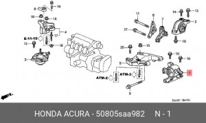 Кронштейн крепления КПП 50805-SAA-982 HONDA