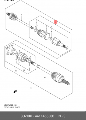 ШРУС 44114-65J00 SUZUKI