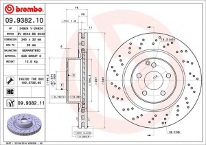 Тормозной диск 09.9382.10 BREMBO