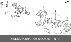 Тормозной диск 42510SG9000 HONDA
