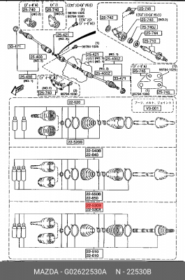 Пыльник ШРУСа (комплект) G026-22-530A MAZDA